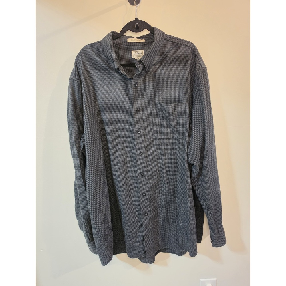 LL Bean Mens XXL Tall Blue Cotton Traditional Fit Button Down Shirt 298277